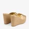 Leda Wedge 100 Gouden metallic nappalederen muiltjes met sleehak