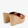 Leda Wedge 100 Tan Nappa Leather Mule Wedge Leda Wedge 100 Tan Nappa Leather Mule Wedge