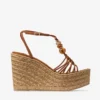 Lemi Wedge 100 Tan Mix suède sleehakken met kralen Lemi Wedge 100 Tan Mix suède sleehakken met kralen