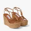 Lemi Wedge 100 Tan Mix suède sleehakken met kralen Lemi Wedge 100 Tan Mix suède sleehakken met kralen