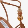 Lemi Wedge 100 Tan Mix suède sleehakken met kralen Lemi Wedge 100 Tan Mix suède sleehakken met kralen