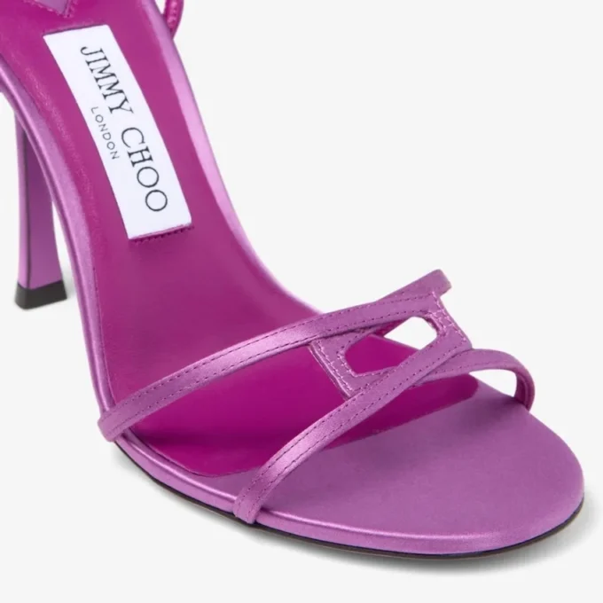 Leo 100 Violet Orchid satijnen sandalen