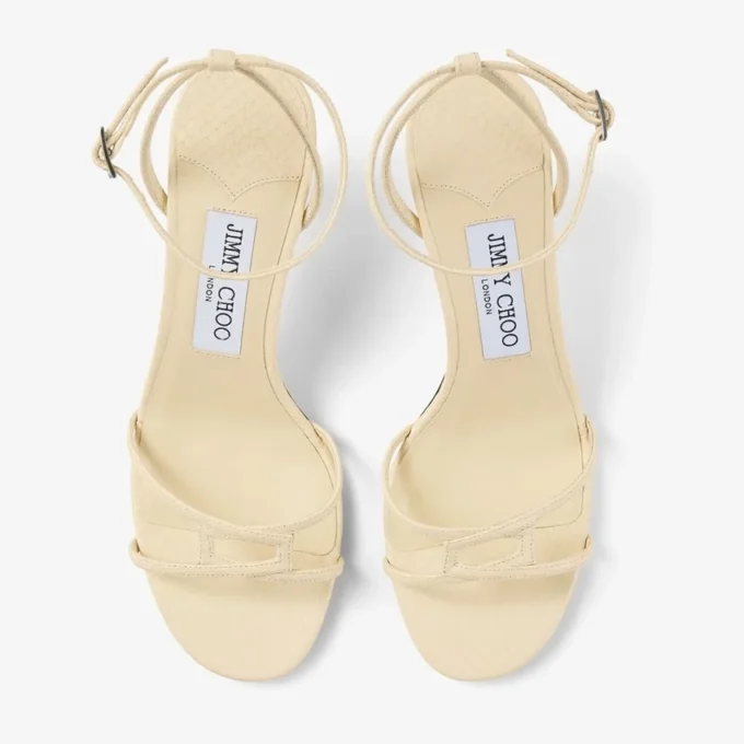 Leo 65 Buttermilk Elaphe-sandalen van bedrukt leer Leo 65 Buttermilk Elaphe-sandalen van bedrukt leer