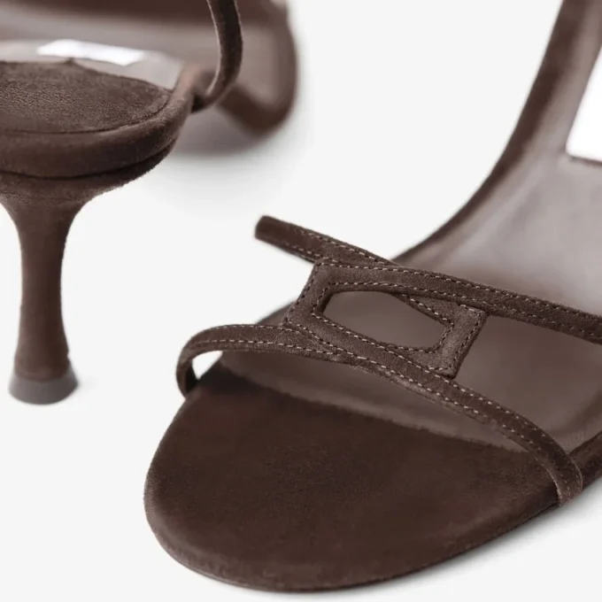 Leo 65 Chocoladebruine suède sandaal Leo 65 Chocoladebruine suède sandaal