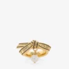Lint Ring Gouden Metalen Lint Parelring Lint Ring Gouden Metalen Lint Parelring