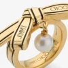 Lint Ring Gouden Metalen Lint Parelring Lint Ring Gouden Metalen Lint Parelring
