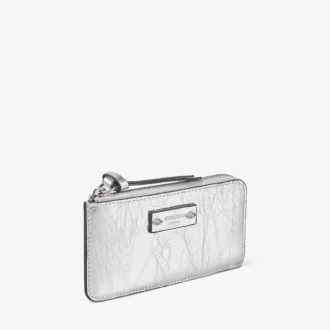 Lise portemonnee met ritssluiting van zilverkleurig vintage metallic leer
