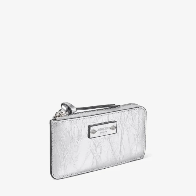 Lise portemonnee met ritssluiting van zilverkleurig vintage metallic leer Lise portemonnee met ritssluiting van zilverkleurig vintage metallic leer