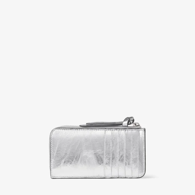 Lise portemonnee met ritssluiting van zilverkleurig vintage metallic leer Lise portemonnee met ritssluiting van zilverkleurig vintage metallic leer