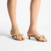 Liss 35 goudkleurige metallic nappaleren muilsandalen met strik Liss 35 goudkleurige metallic nappaleren muilsandalen met strik