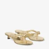 Liss 35 goudkleurige metallic nappaleren muilsandalen met strik Liss 35 goudkleurige metallic nappaleren muilsandalen met strik