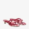 Liss 35 Ruby Red Mix Mule-sandalen van gemengd katoen met gingham-strik Liss 35 Ruby Red Mix Mule-sandalen van gemengd katoen met gingham-strik