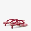 Liss 35 Ruby Red Mix Mule-sandalen van gemengd katoen met gingham-strik Liss 35 Ruby Red Mix Mule-sandalen van gemengd katoen met gingham-strik