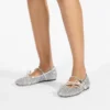 Loli Ballerina Zilver en Macaron Poeder Glitter Stof Ballerina’s met Satijnen Strikken Loli Ballerina Zilver en Macaron Poeder Glitter Stof Ballerina’s met Satijnen Strikken