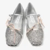 Loli Ballerina Zilver en Macaron Poeder Glitter Stof Ballerina’s met Satijnen Strikken Loli Ballerina Zilver en Macaron Poeder Glitter Stof Ballerina’s met Satijnen Strikken