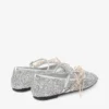 Loli Ballerina Zilver en Macaron Poeder Glitter Stof Ballerina’s met Satijnen Strikken Loli Ballerina Zilver en Macaron Poeder Glitter Stof Ballerina’s met Satijnen Strikken