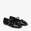 Loli Ballerina Zwarte glanzende nappaleren ballerina’s met strikken van zacht handschoenleer Loli Ballerina Zwarte glanzende nappaleren ballerina’s met strikken van zacht handschoenleer