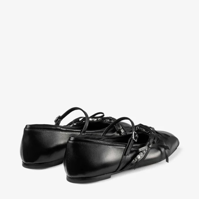 Loli Ballerina Zwarte glanzende nappaleren ballerina’s met strikken van zacht handschoenleer Loli Ballerina Zwarte glanzende nappaleren ballerina’s met strikken van zacht handschoenleer