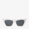 Lou Cat-Eye-zonnebril van melk- en grijs acetaat