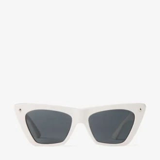 Lou Cat-Eye-zonnebril van melk- en grijs acetaat