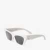 Lou Cat-Eye-zonnebril van melk- en grijs acetaat