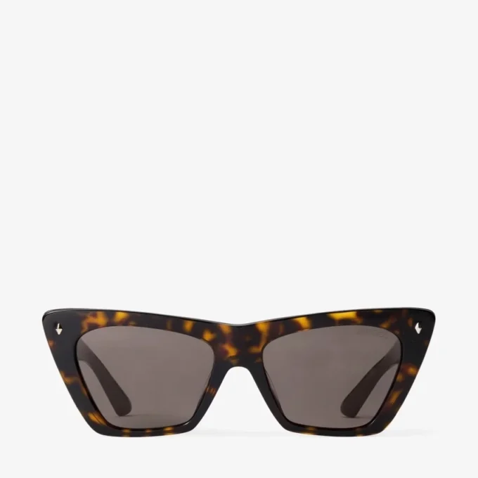 Lou Havana en donkerbruine acetaat cat-eye zonnebril Lou Havana en donkerbruine acetaat cat-eye zonnebril