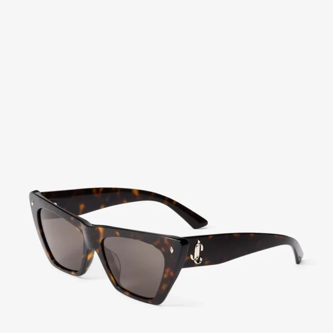 Lou Havana en donkerbruine acetaat cat-eye zonnebril Lou Havana en donkerbruine acetaat cat-eye zonnebril