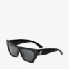 Lou Zwart en grijze cat-eye zonnebril van acetaat Lou Zwart en grijze cat-eye zonnebril van acetaat