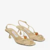 Lova 50 goudkleurige metallic nappaleren sandalen met kralen Lova 50 goudkleurige metallic nappaleren sandalen met kralen