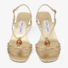 Lova 50 goudkleurige metallic nappaleren sandalen met kralen Lova 50 goudkleurige metallic nappaleren sandalen met kralen