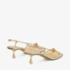 Lova 50 goudkleurige metallic nappaleren sandalen met kralen Lova 50 goudkleurige metallic nappaleren sandalen met kralen