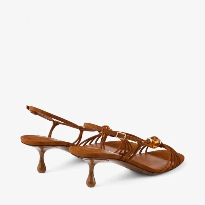Lova 50 Tan Mix suède sandalen met kralen Lova 50 Tan Mix suède sandalen met kralen