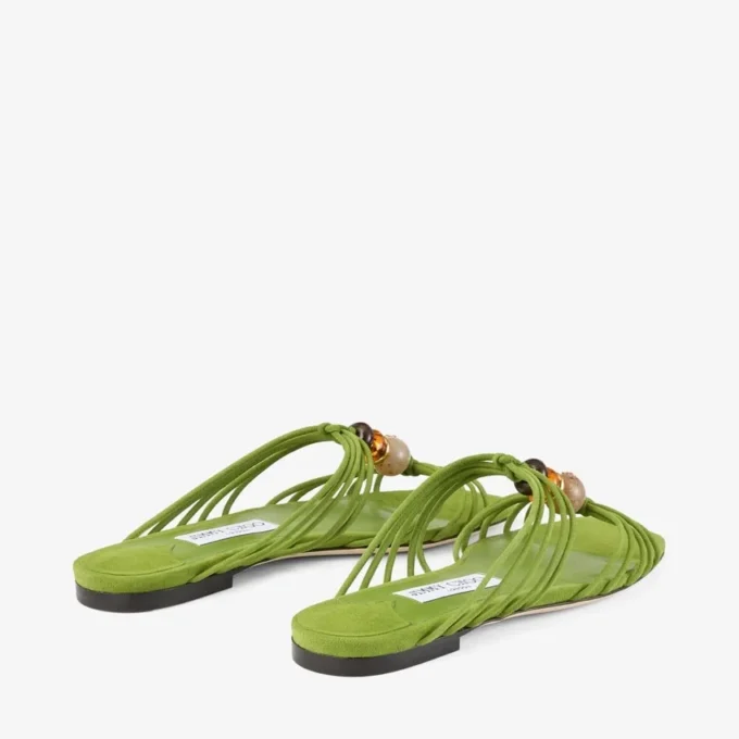 Lova Mule Flat Clover Mix suède ballerina’s met kralen Lova Mule Flat Clover Mix suède ballerina’s met kralen