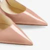 Love 100 Balletroze lakleren pumps met spitse neus en JC-embleem Love 100 Balletroze lakleren pumps met spitse neus en JC-embleem
