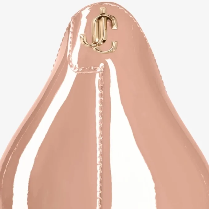Love 100 Balletroze lakleren pumps met spitse neus en JC-embleem Love 100 Balletroze lakleren pumps met spitse neus en JC-embleem