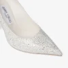 Love 100 ivoorkleurige satijnen pumps met kristallen versiering Love 100 ivoorkleurige satijnen pumps met kristallen versiering