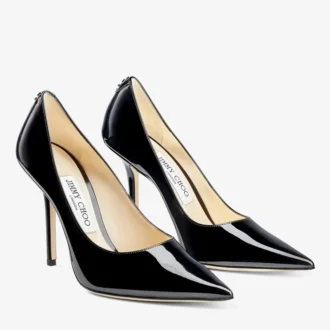 Love 100 zwarte lakleren pumps met spitse neus en Jc-embleem