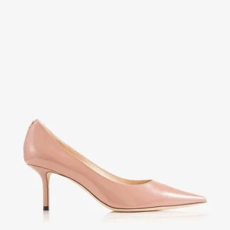Love 65 balletroze lakleren pumps met JC-embleem