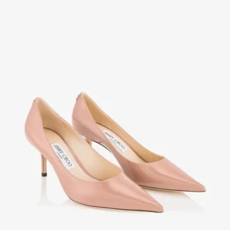 Love 65 balletroze lakleren pumps met JC-embleem