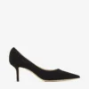 Love 65 Zwarte suède pumps met spitse neus en Jc-embleem Love 65 Zwarte suède pumps met spitse neus en Jc-embleem