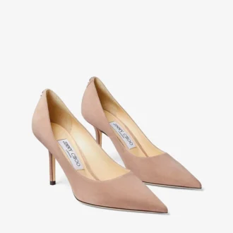 Love 85 Balletroze suède pumps met puntige neus en Jc-embleem