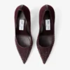 Love 85 diepe merlot mesh pumps met Galaxy-kristallen