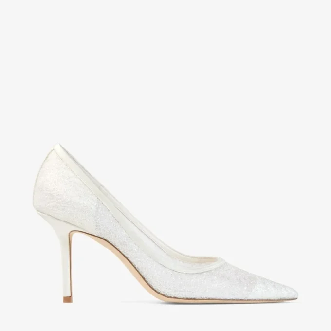 Love 85 Ivoor Candyfloss Glitter Pumps