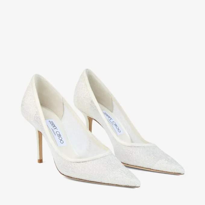 Love 85 Ivoor Candyfloss Glitter Pumps