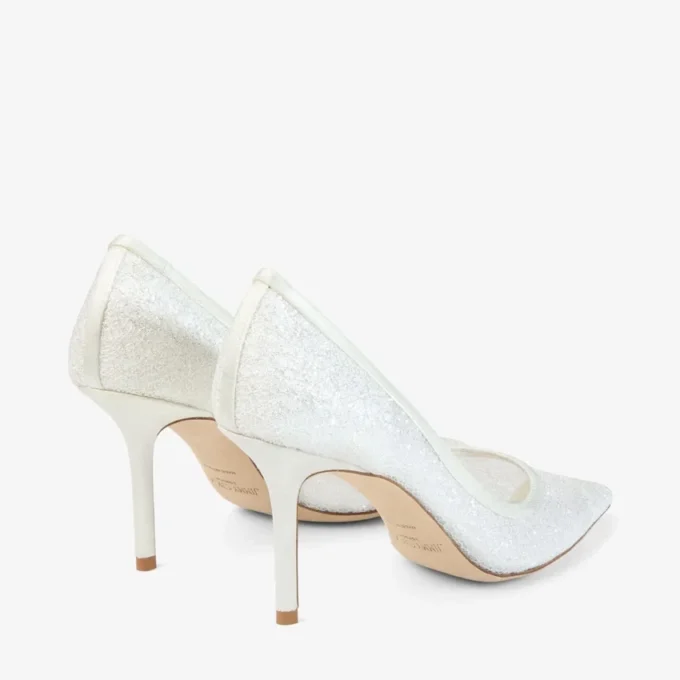 Love 85 Ivoor Candyfloss Glitter Pumps