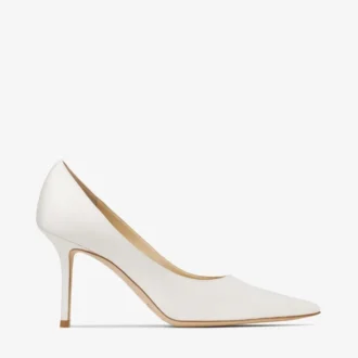 Love 85 ivoorkleurige satijnen pumps