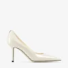 Love 85 Latte lakleren pumps met Jc-embleem