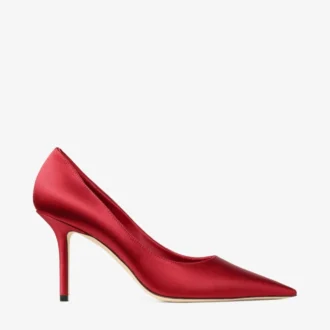 Love 85 Ruby Red satijnen pumps