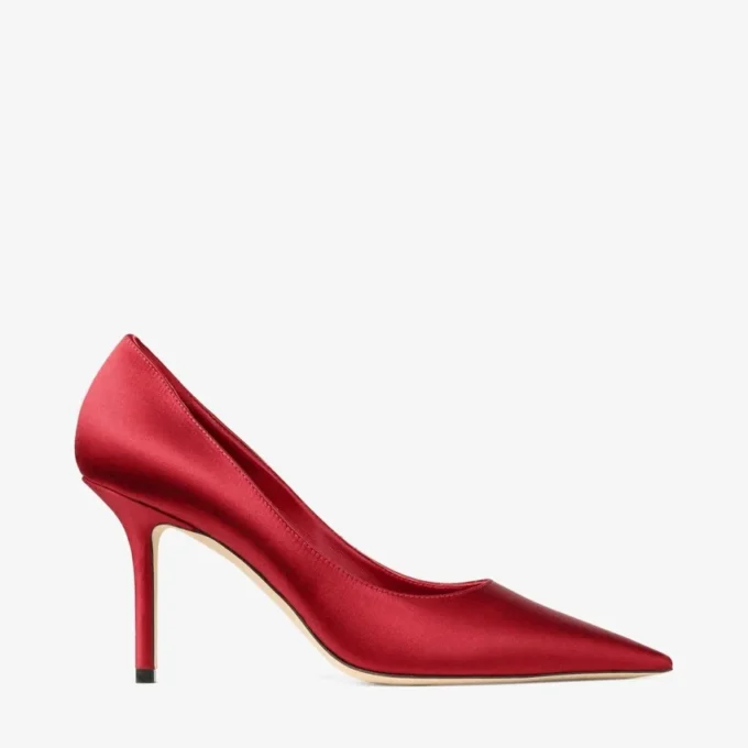 Love 85 Ruby Red satijnen pumps