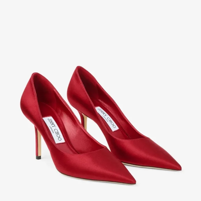 Love 85 Ruby Red satijnen pumps